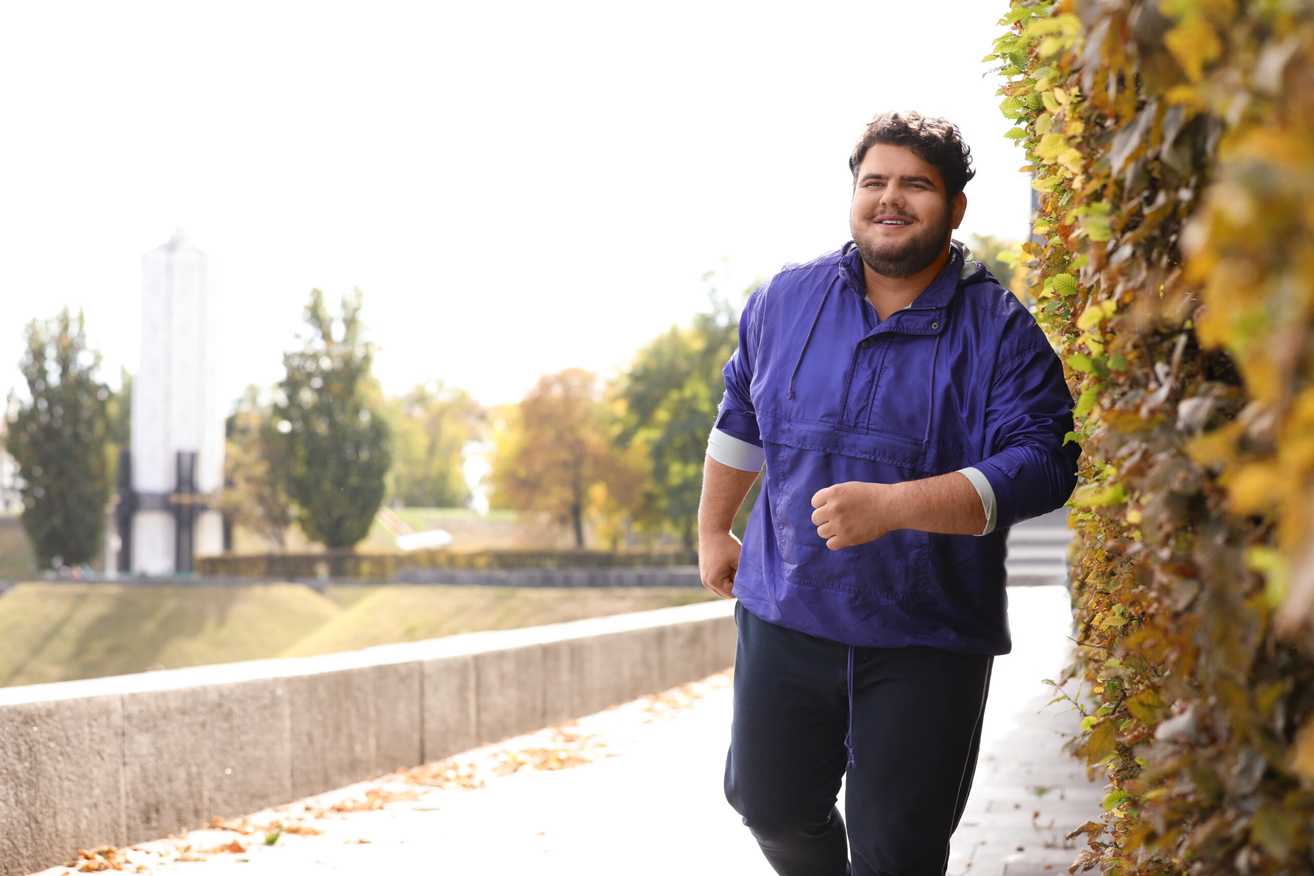 Person jogging outdoors