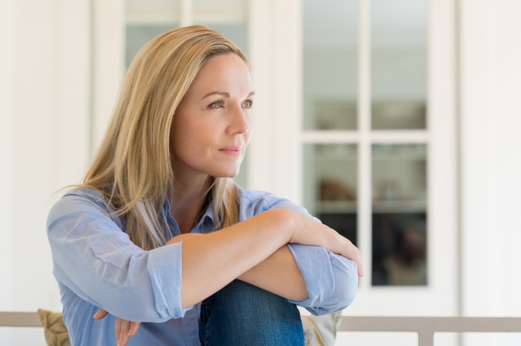 Woman in thoughtful repose